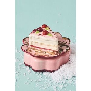 Anthropologie Handpainted Baking Hobby Tiny Trinket Box Pink Cake